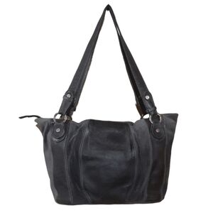 Cristina Vintage Italian Leather Hobo Bag in Charcoal Gray